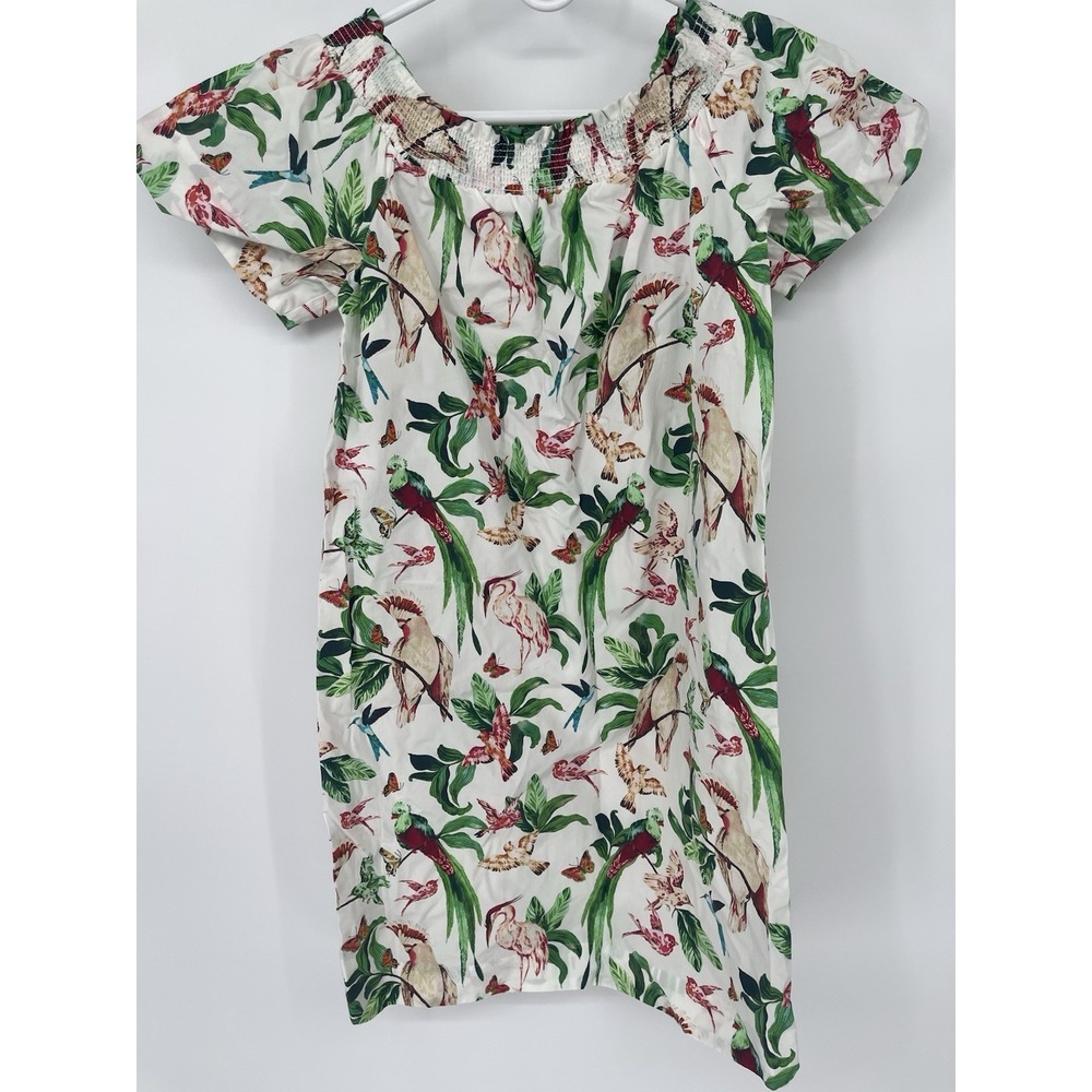 Ann Taylor Women's Sz XS Off The Shoulder Cotton Bird Dress